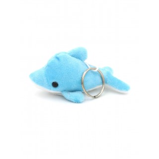 Soft toy dolphin keyring