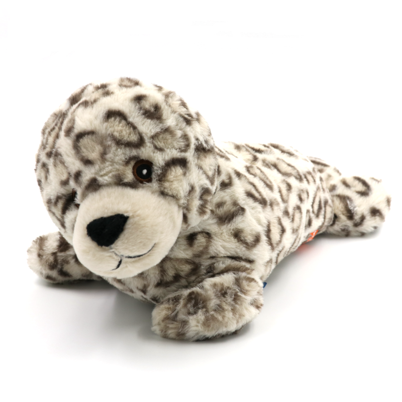 Harbour seal plush toy, side view