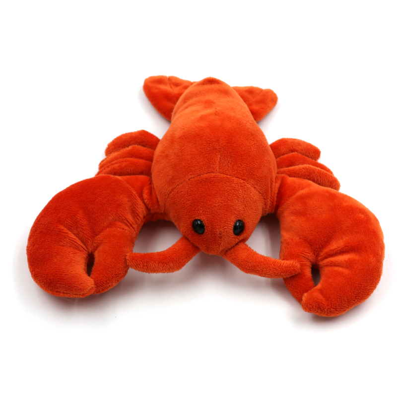 Wild Republic crayfish plush toy in red, front view