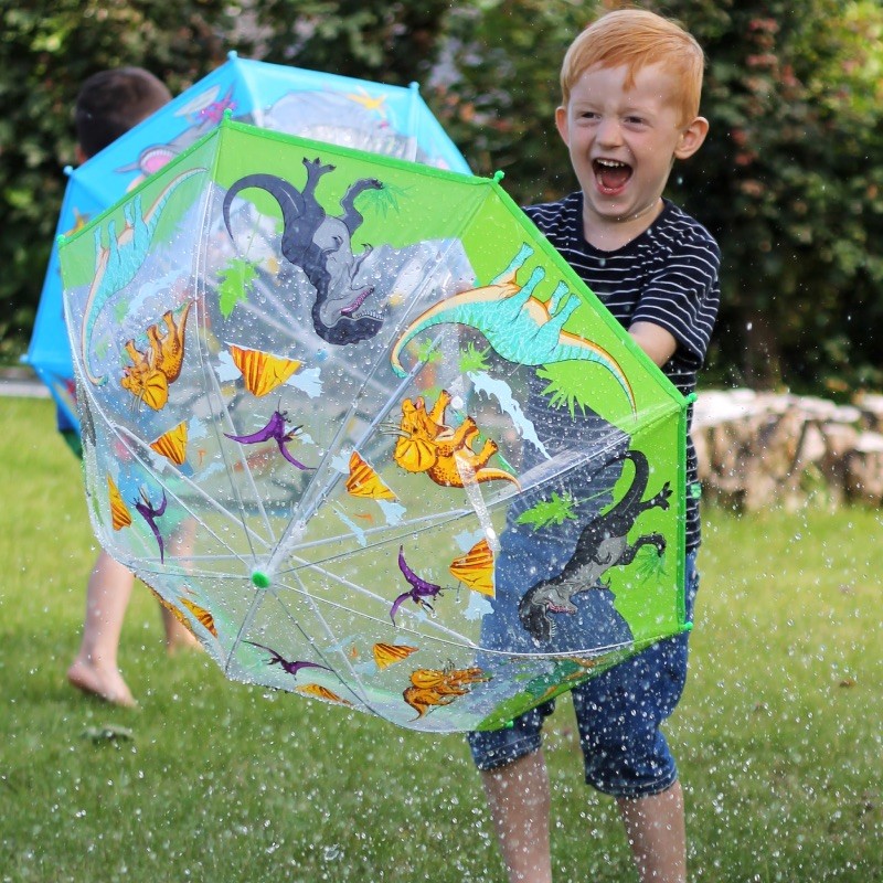 Paraguas infantil azul con estampado de dinosaurios – Dinosaurs Blue  Umbrella