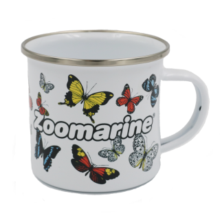 Caneca de Borboletas Metálica